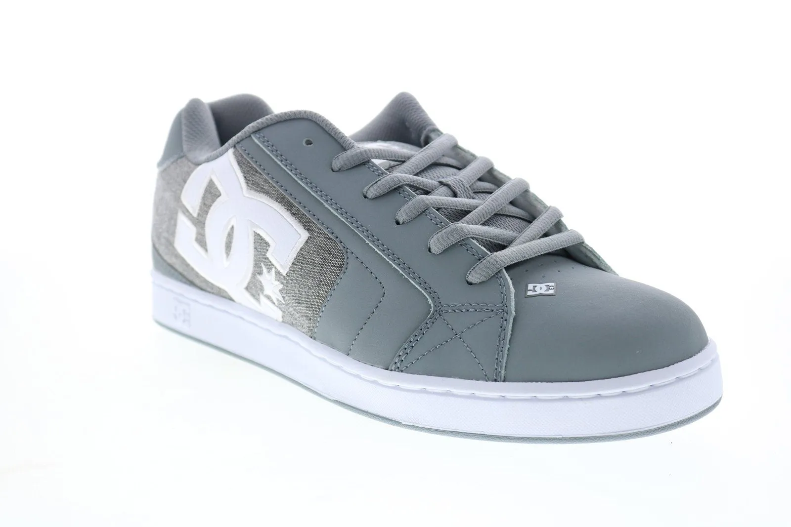 302361 Gray Leather Lace Up Skate Sneakers for Men.