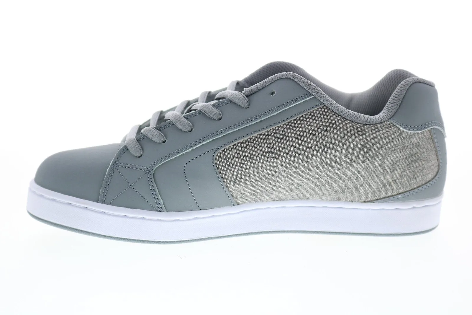 302361 Gray Leather Lace Up Skate Sneakers for Men.