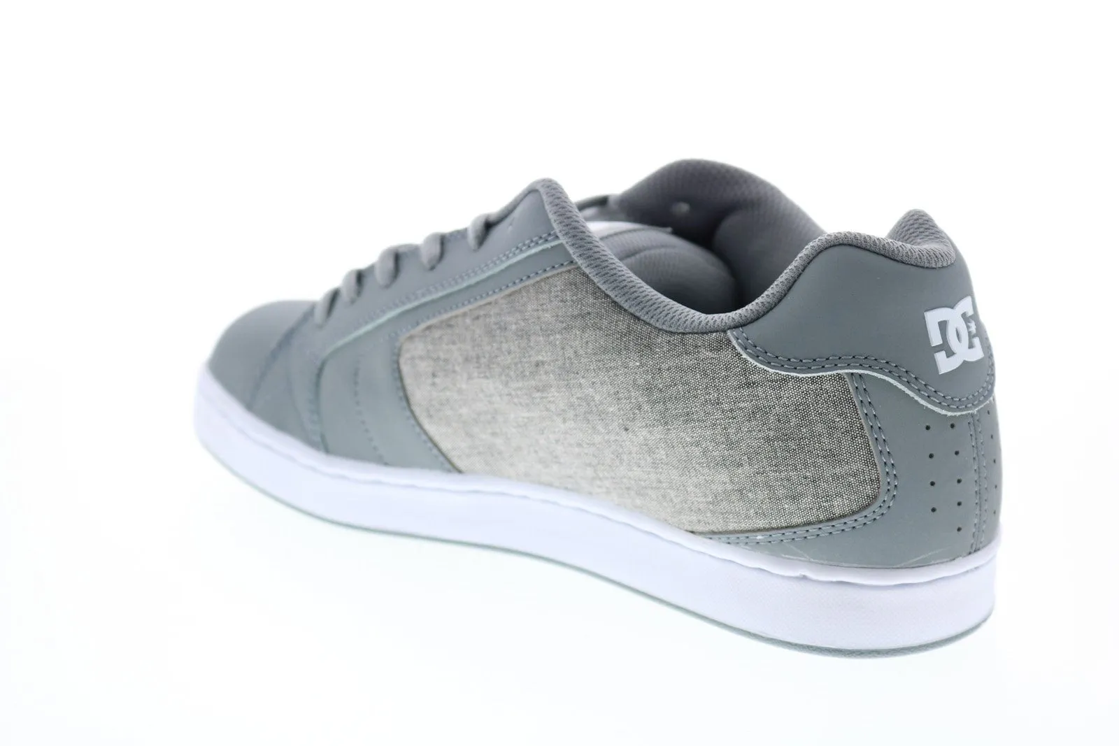 302361 Gray Leather Lace Up Skate Sneakers for Men.