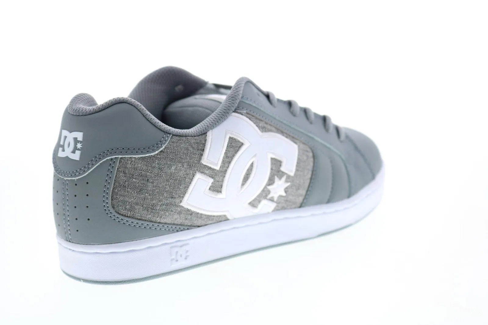 302361 Gray Leather Lace Up Skate Sneakers for Men.