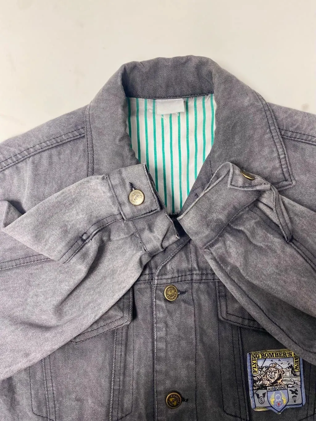 Casucci Cloth for Flying Small 80s Grey Denim Jacket