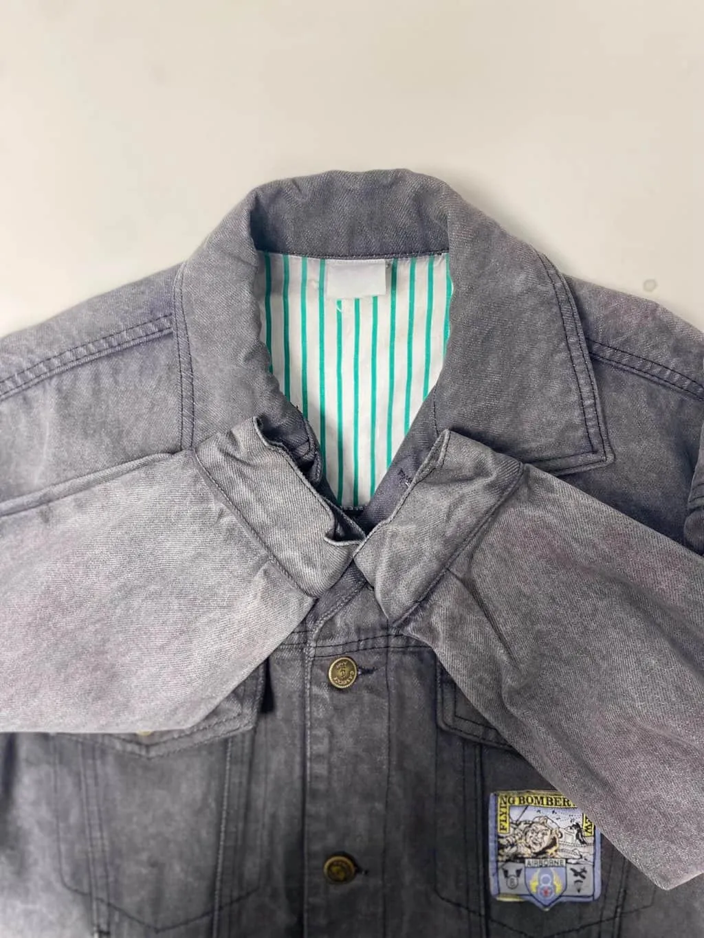 Casucci Cloth for Flying Small 80s Grey Denim Jacket