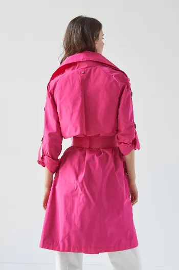 Raphael trench coat - fuschia and birch