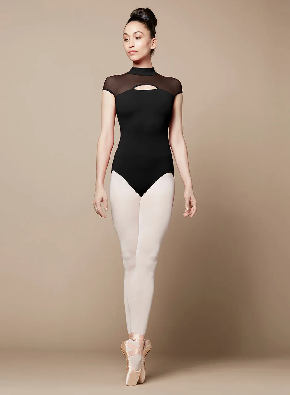 Adult Flock Mesh Leotard with Cap Sleeves & Zip Back - Bloch L9842