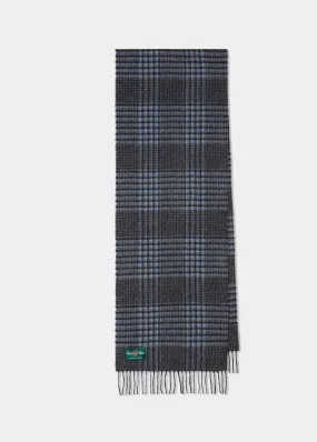 Alan Paine UK Men's Cashmere Scarf | Cromdale Dogtooth Check Design in Glacier