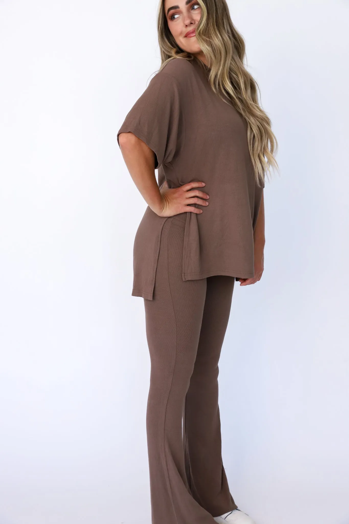 Taupe Brown Weekend Lounge Pant Set