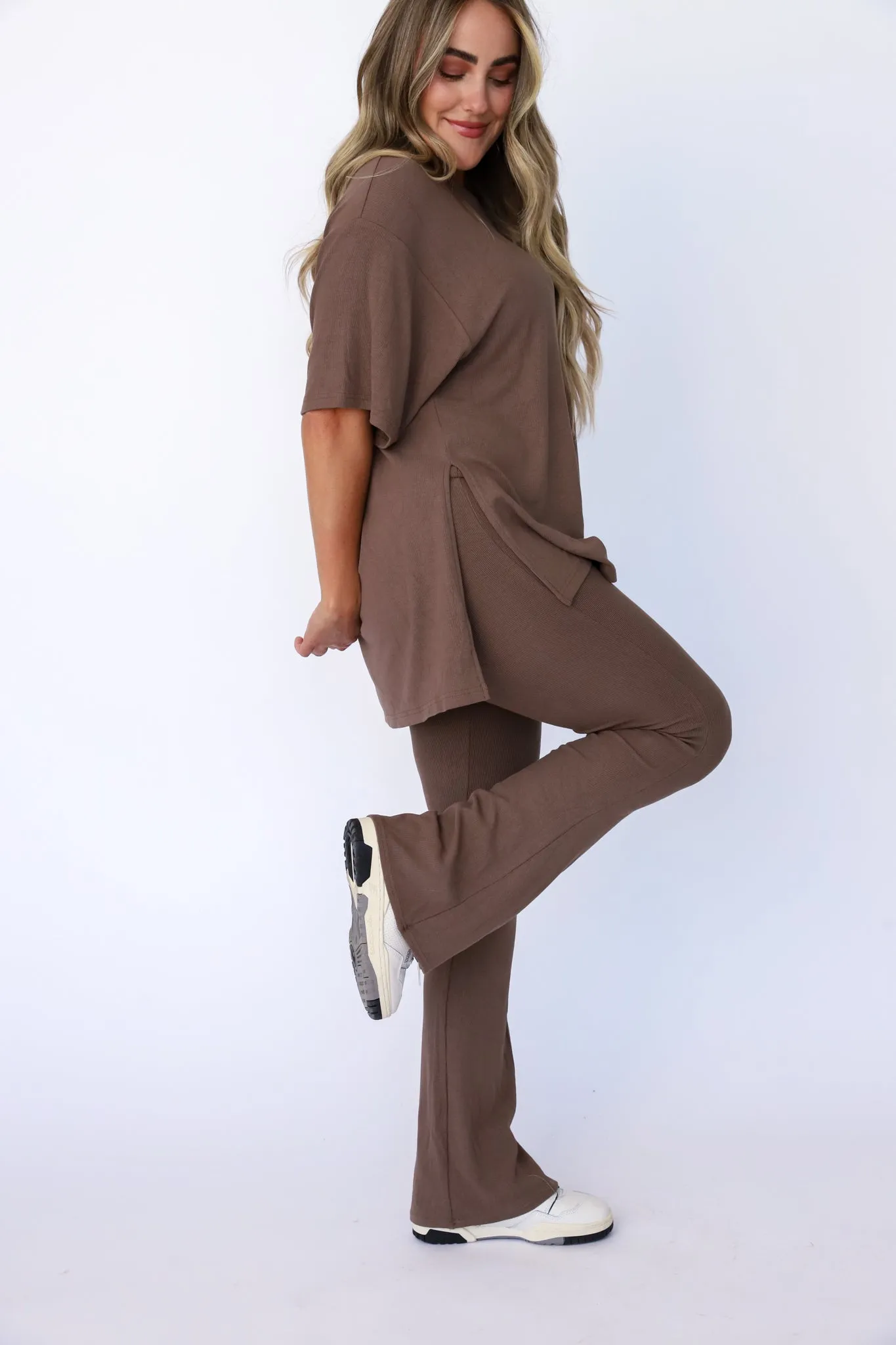 Taupe Brown Weekend Lounge Pant Set