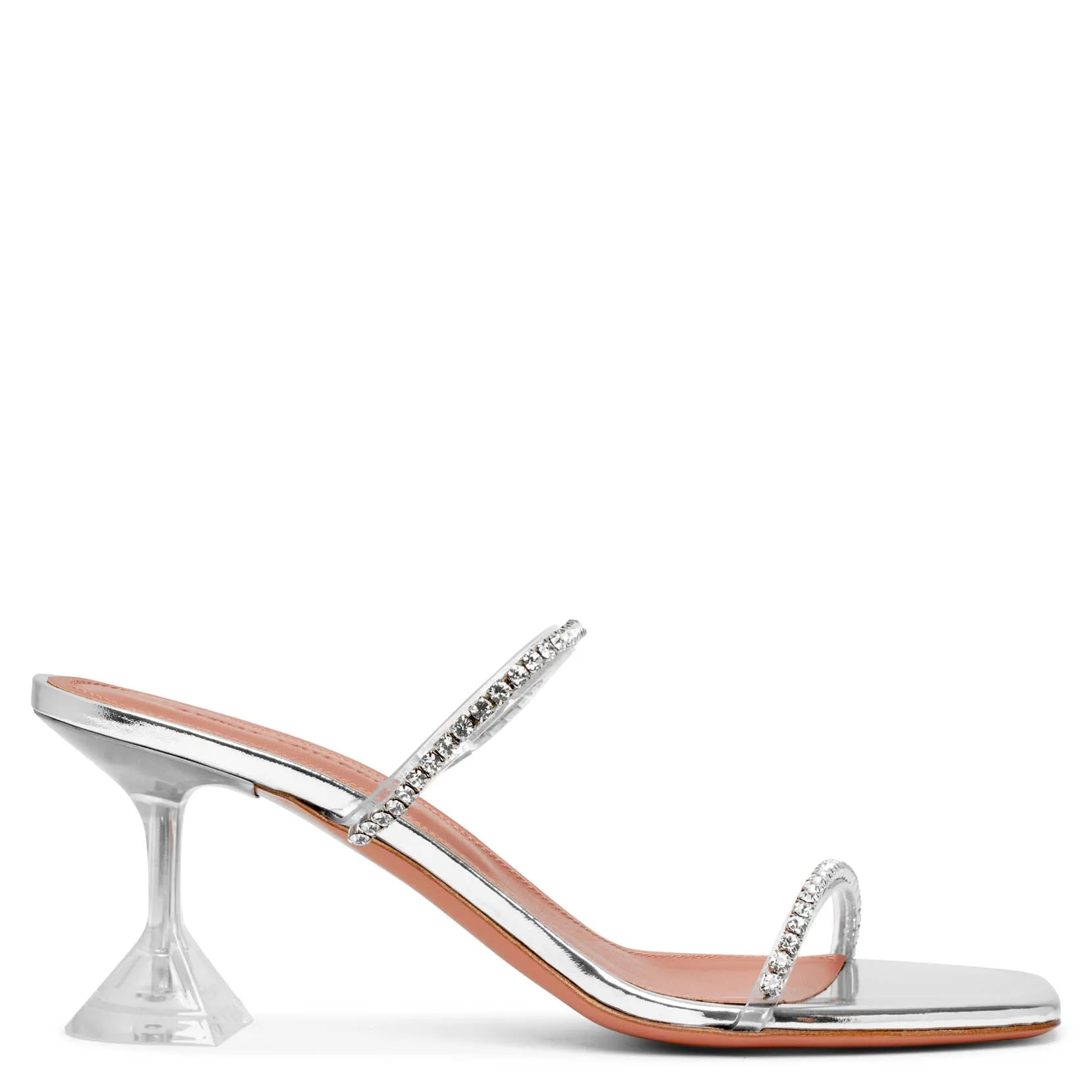 Amina Muaddi Gilda Embellished Transparent PVC Sandals