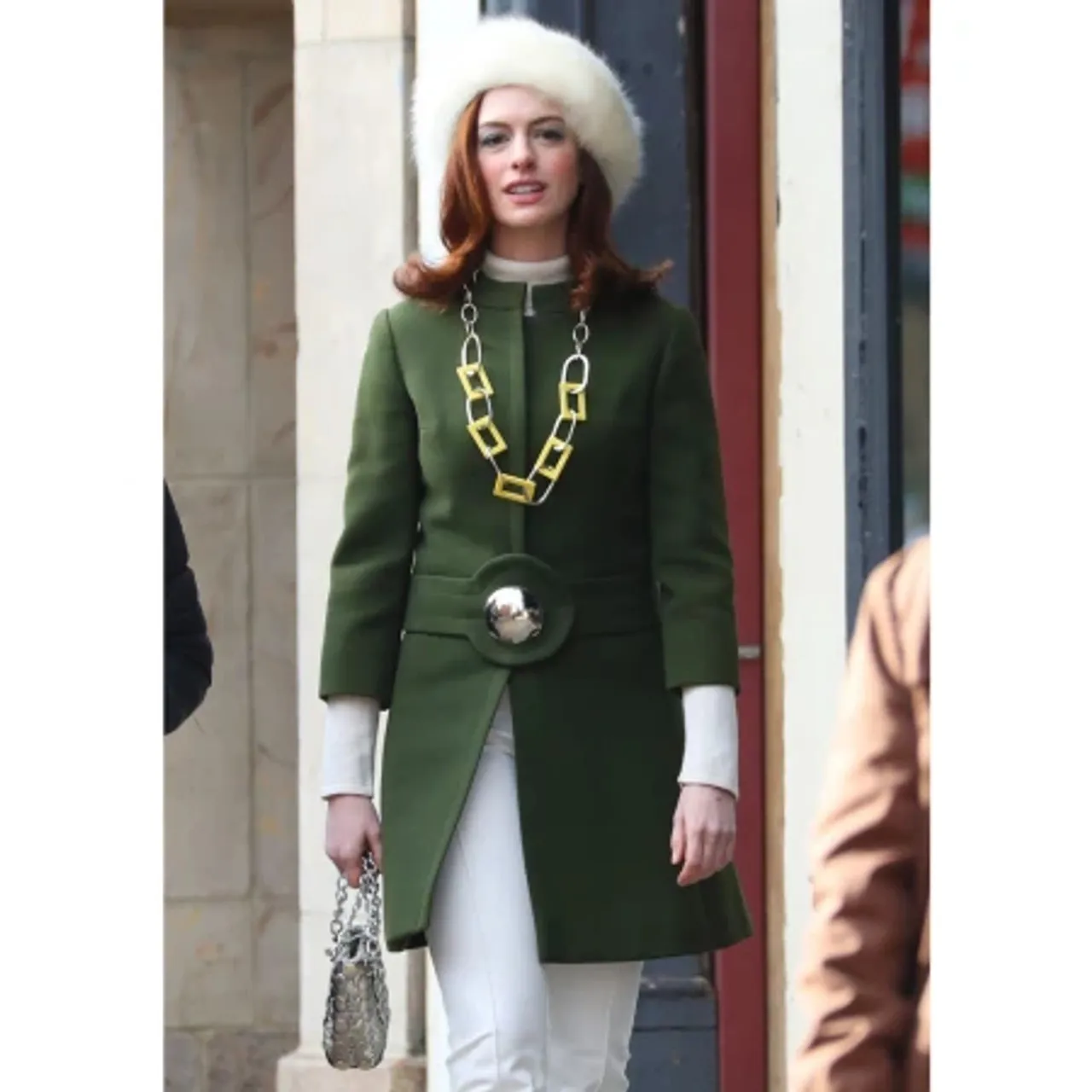 Anne Hathaway's Green Coat in Modern Love