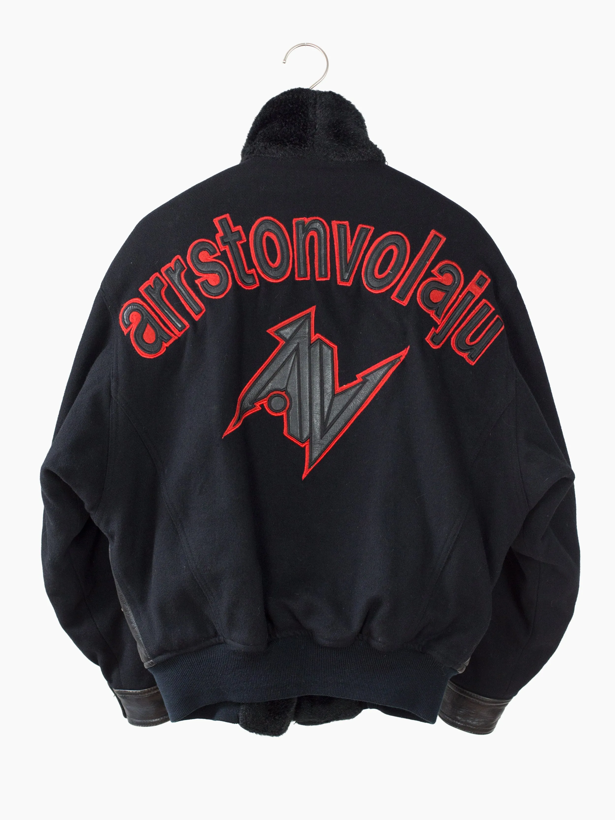 Arrston Volaju 80s Bomber Jacket with Reversible Ring Clasp - Mixed Material