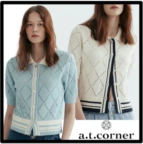 Casual Style Street Style Logo Cardigans at a.t.corner