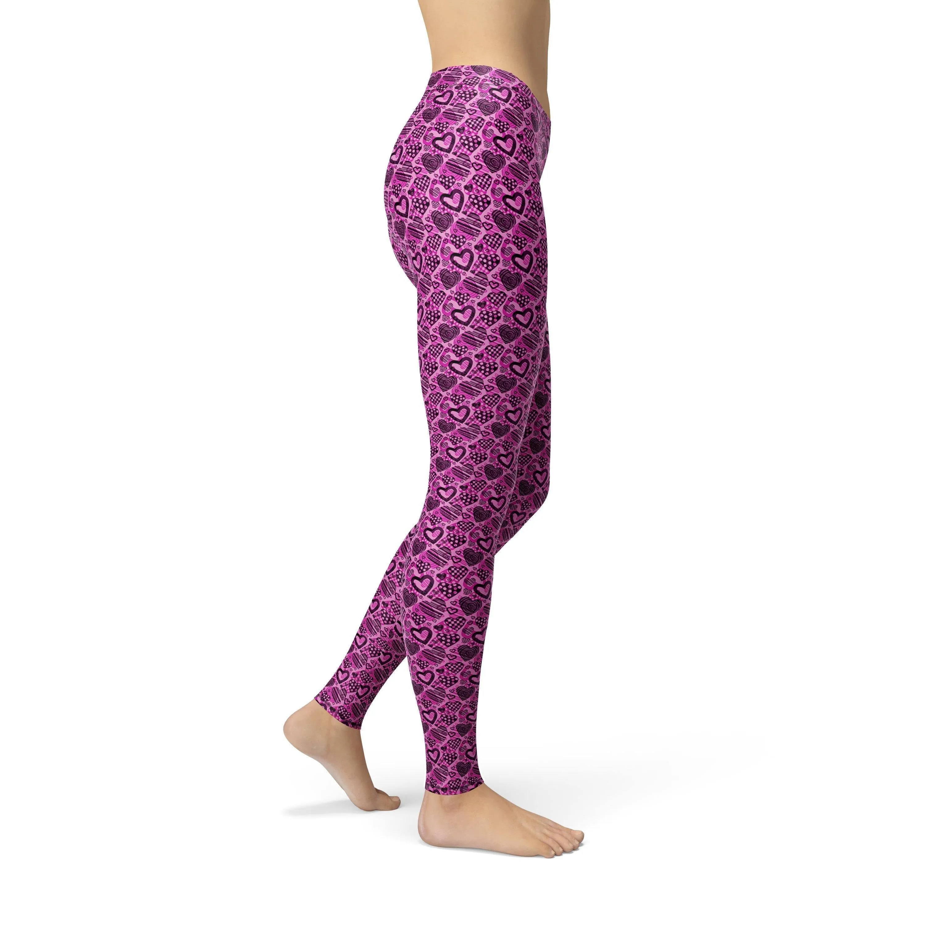 Pink Hearts Leggings by Avery