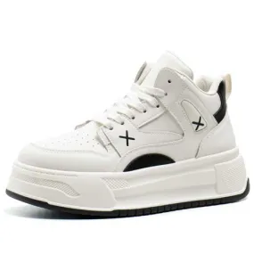 Beige Black Cross Pattern Sneaker