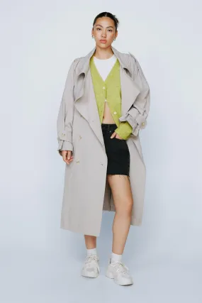 Oversized Double Breasted Belted Trench Coat