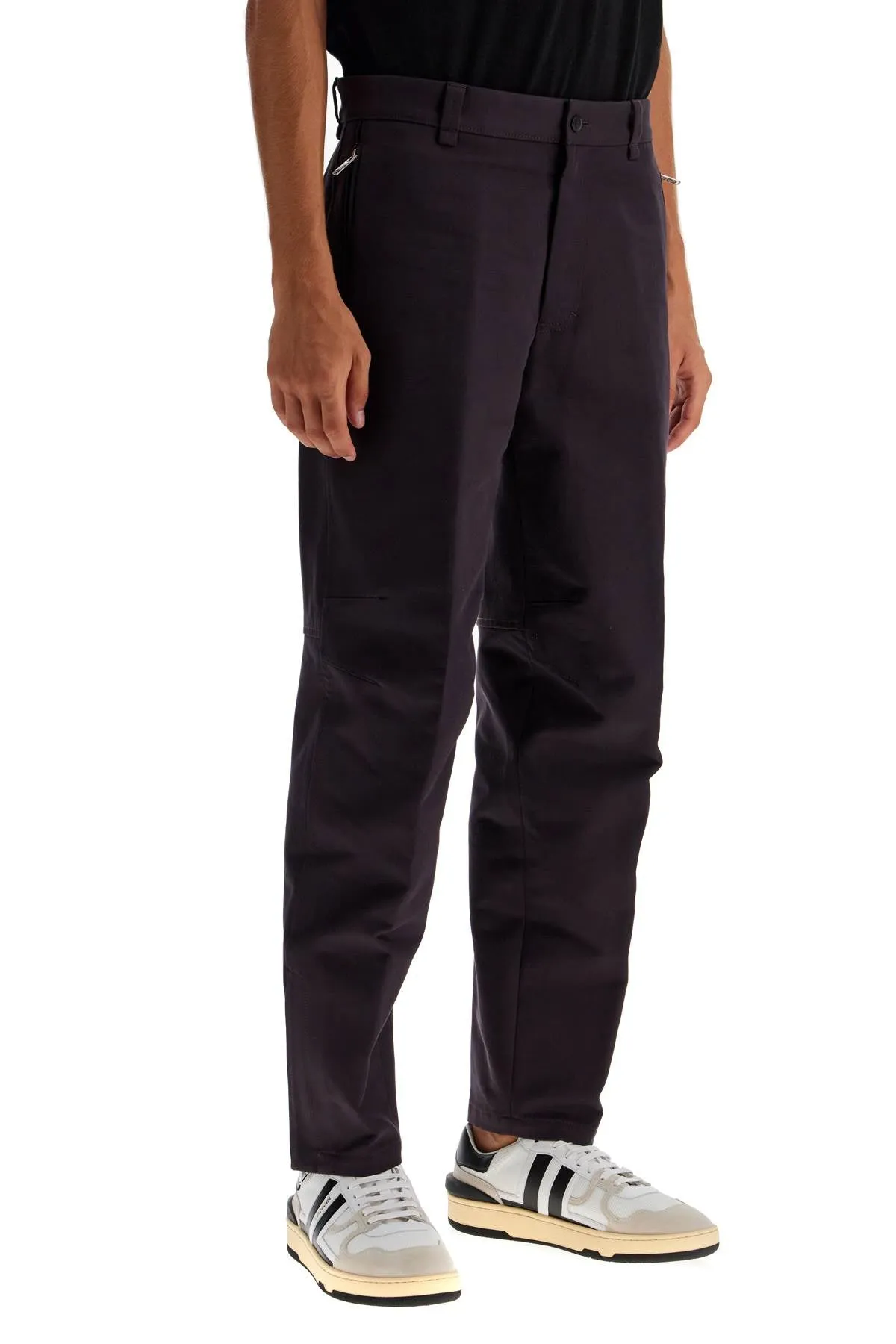 Biker gabardine trousers in RM TR0005 5965 A24 ENCRE JAPONAISE design