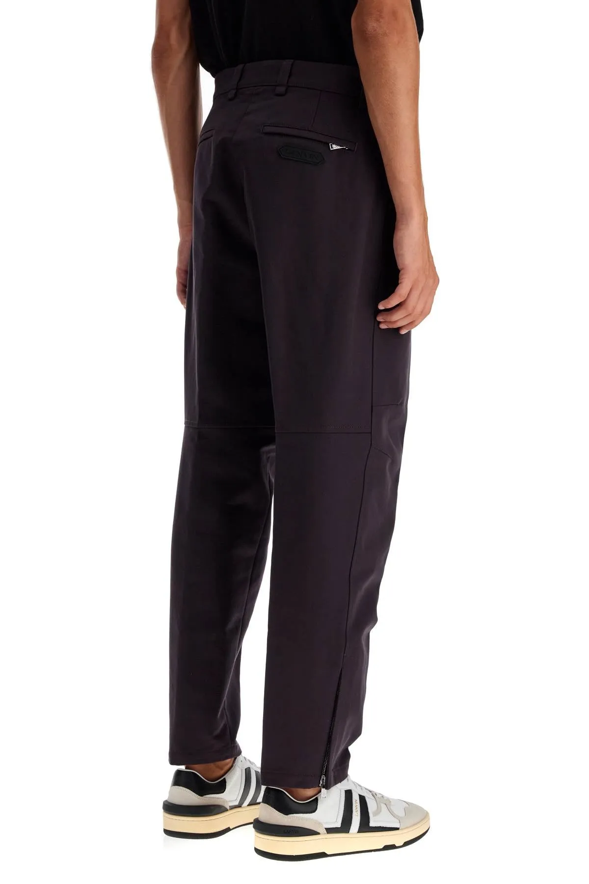 Biker gabardine trousers in RM TR0005 5965 A24 ENCRE JAPONAISE design