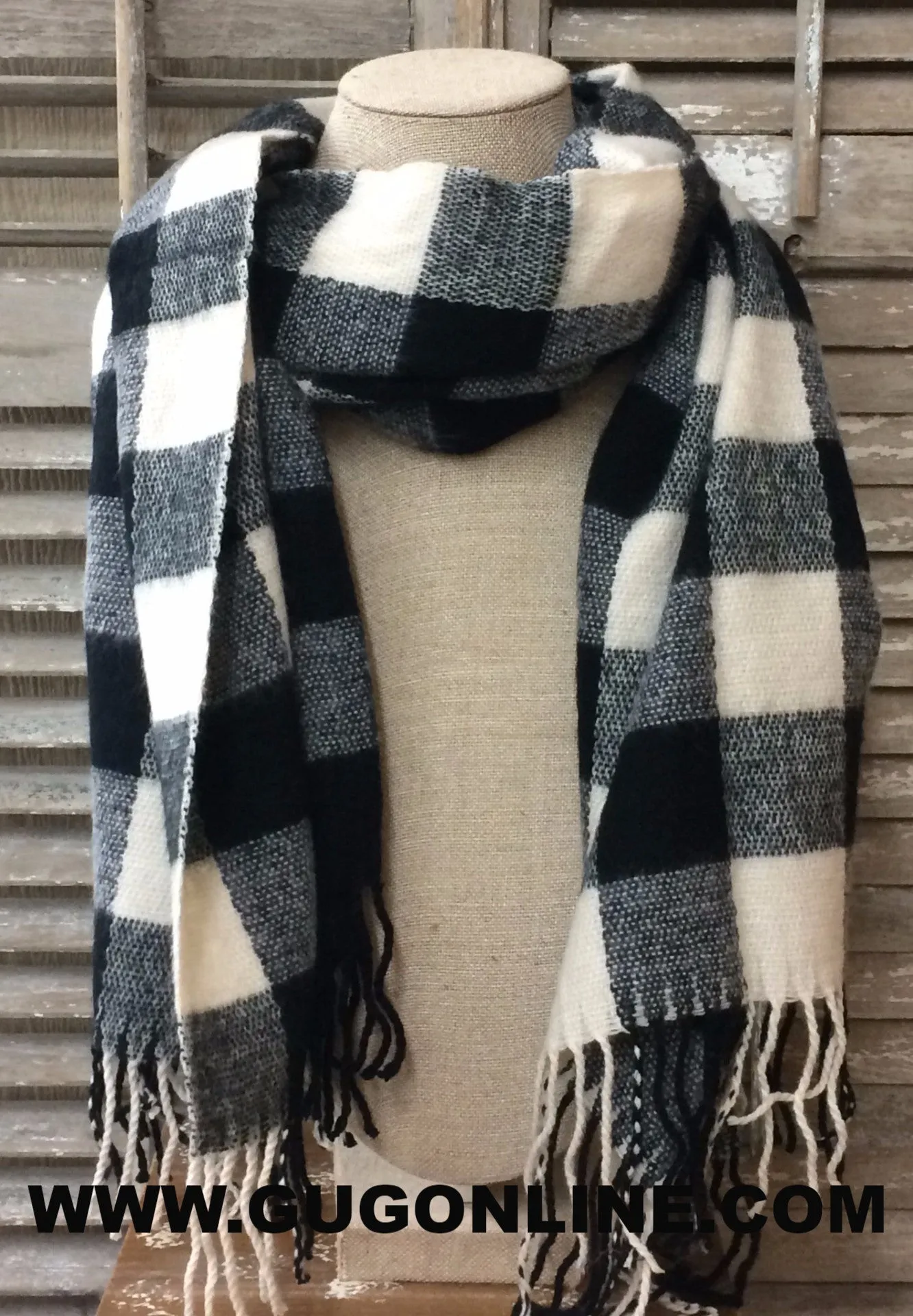 Monochrome Plaid Scarf - Last One in Stock!