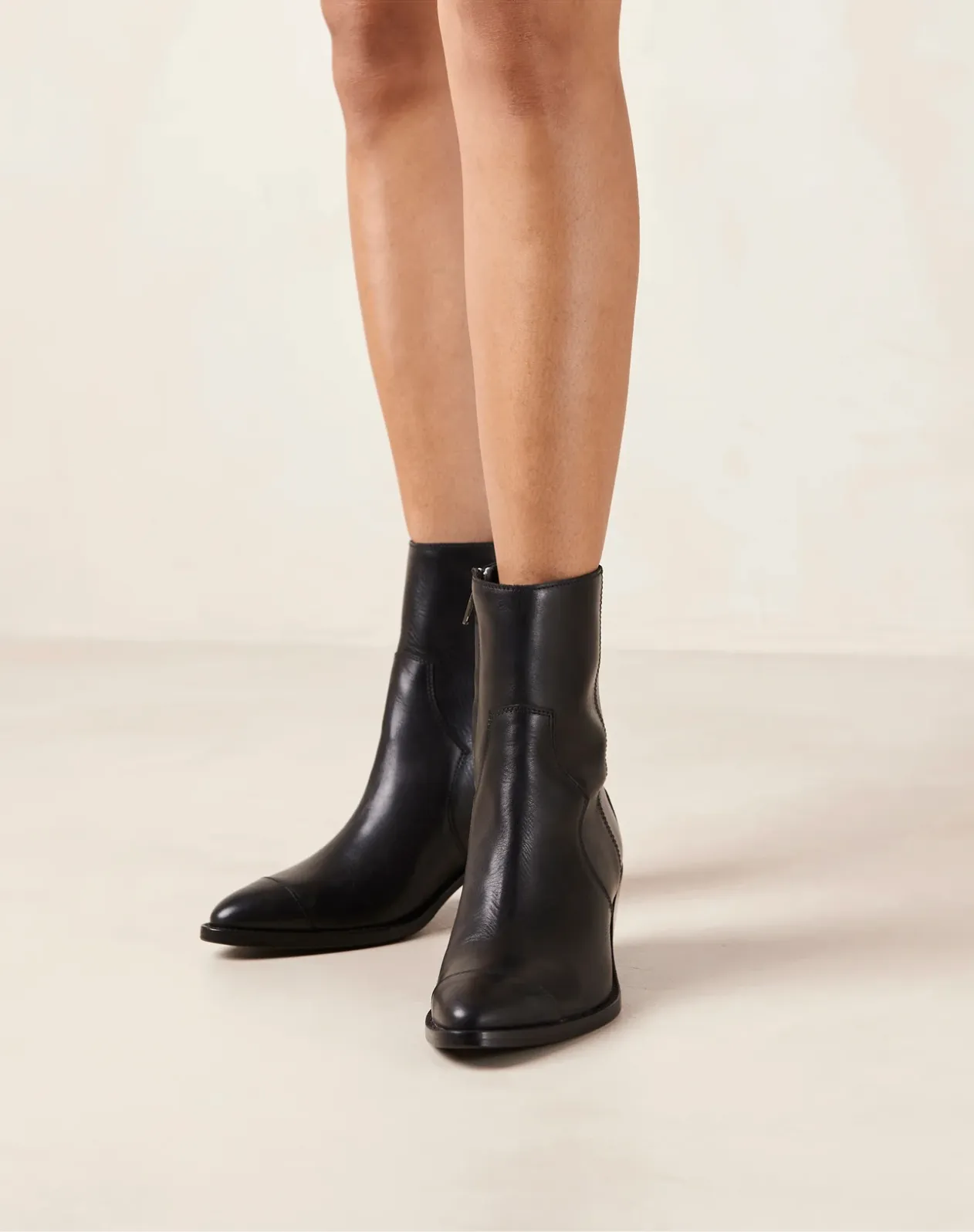 Black Leather Austin Ankle Boots