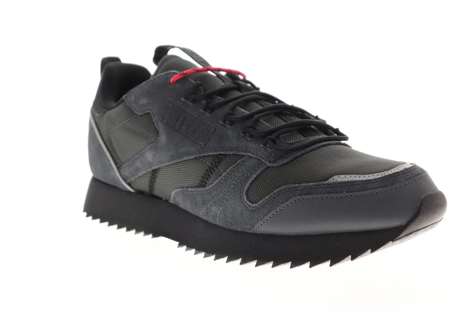 Black Leather Lifestyle Sneakers Shoes Reebok Classic Leather Ripple Trail EG8708 Mens