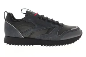 Black Leather Lifestyle Sneakers Shoes Reebok Classic Leather Ripple Trail EG8708 Mens