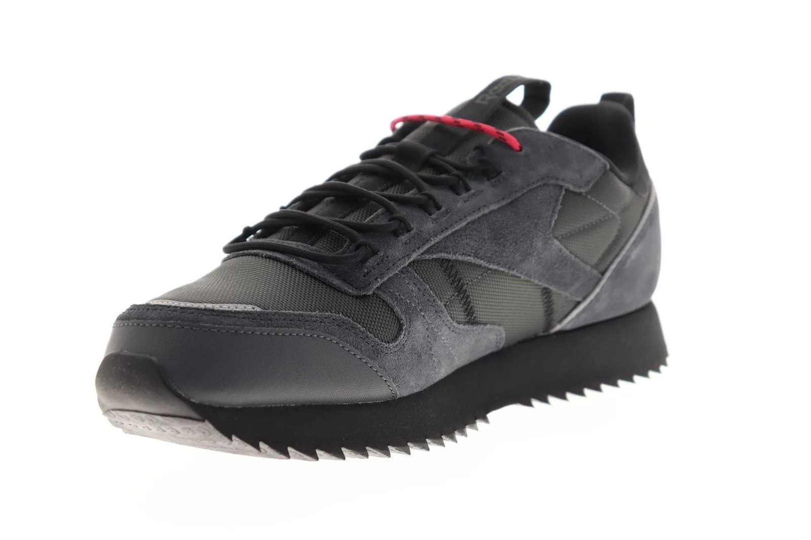 Black Leather Lifestyle Sneakers Shoes Reebok Classic Leather Ripple Trail EG8708 Mens