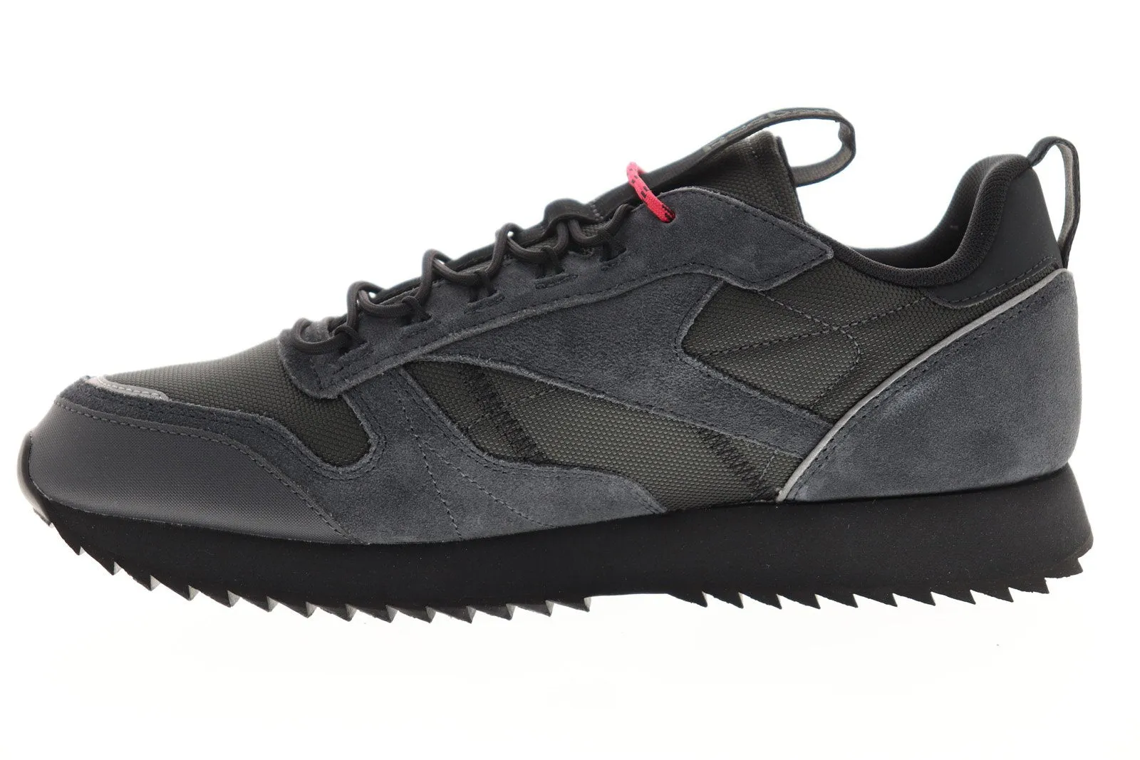 Black Leather Lifestyle Sneakers Shoes Reebok Classic Leather Ripple Trail EG8708 Mens