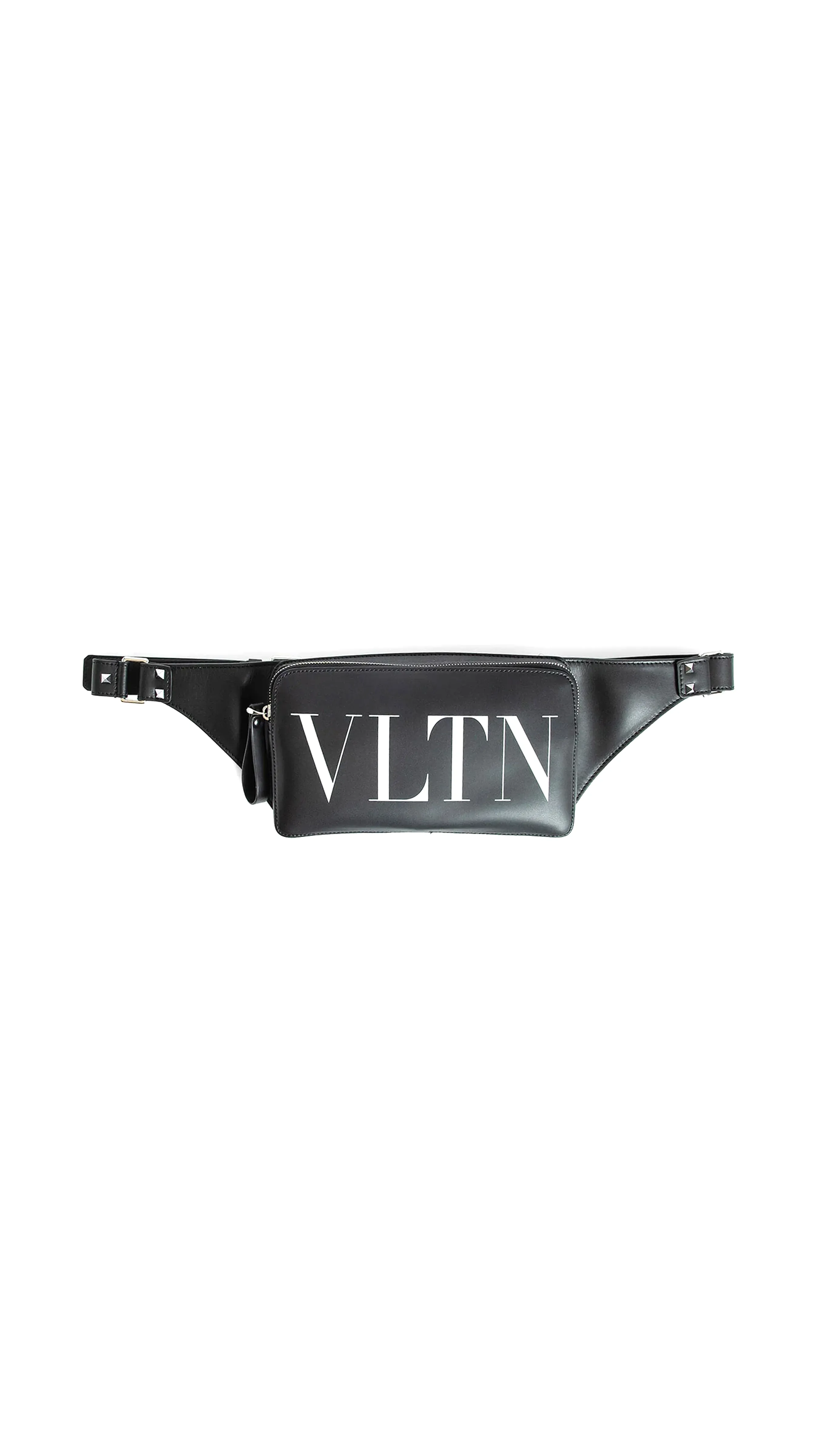 Black Leather Vltn Waist Bag