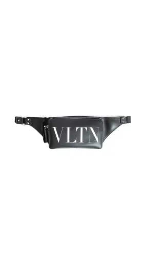 Black Leather Vltn Waist Bag