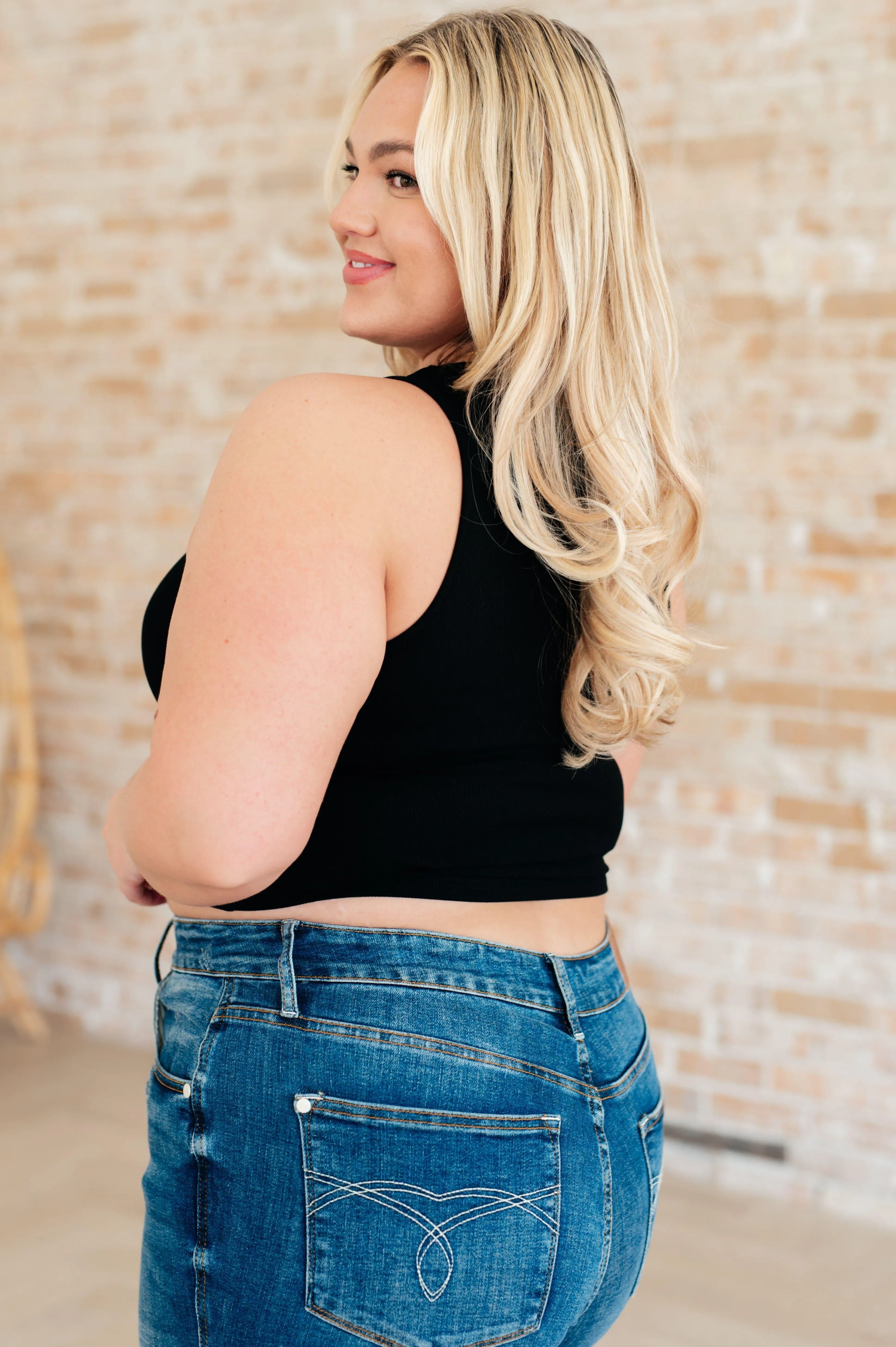 Black Ribbed Tank Top - Cream of the Crop