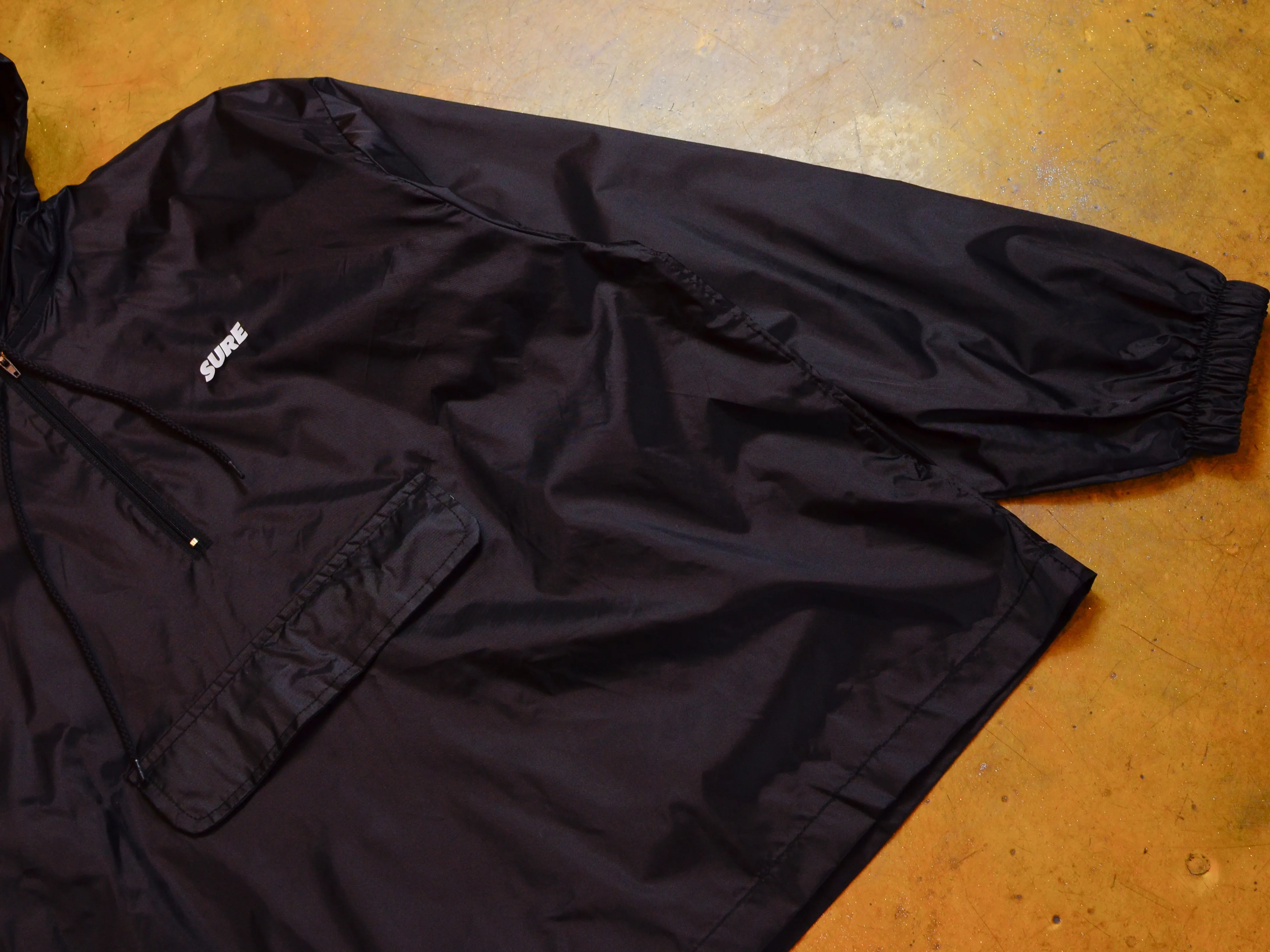 Black Zip Windbreaker Jacket 