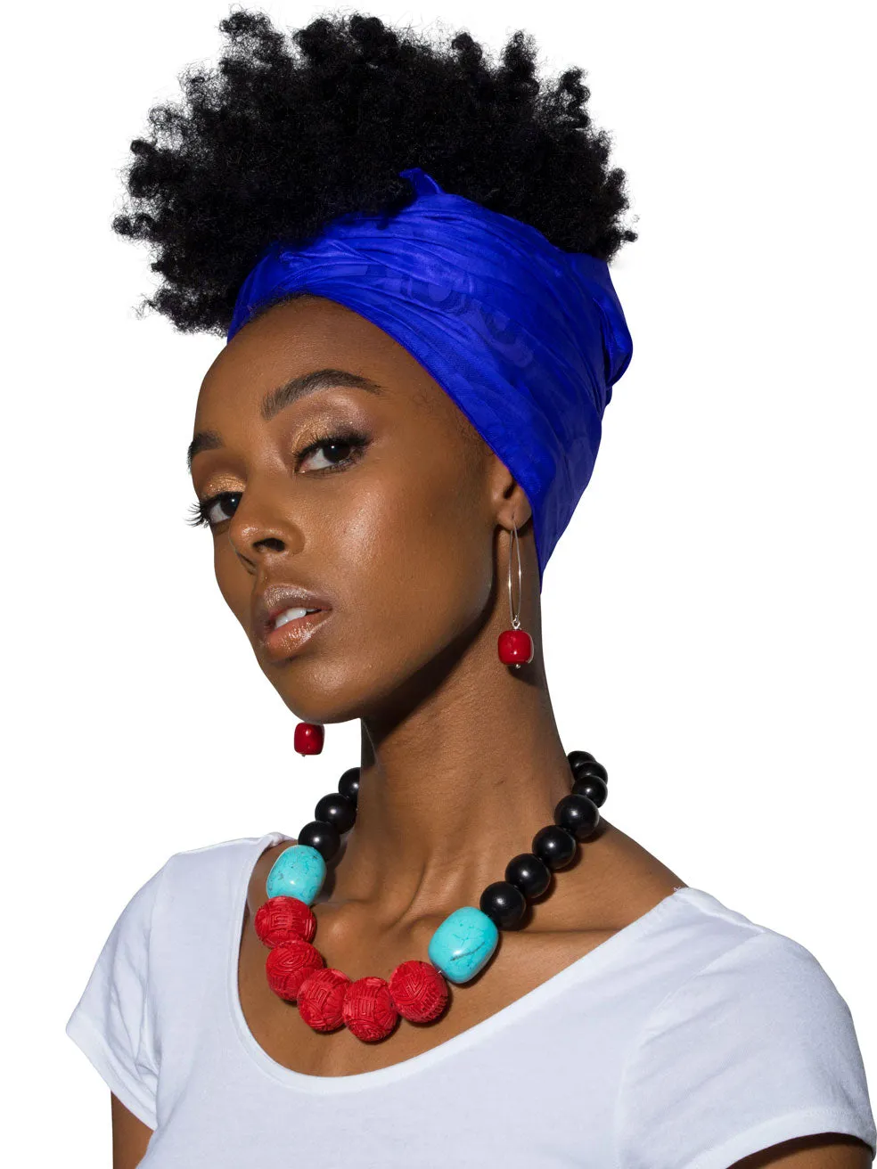 Blue Headwrap Scarf by Inaya.