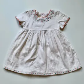 Bonnet Pompon White Dress Embroidery 2 Years