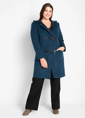 Long Wool Duffle Coat by bonprix