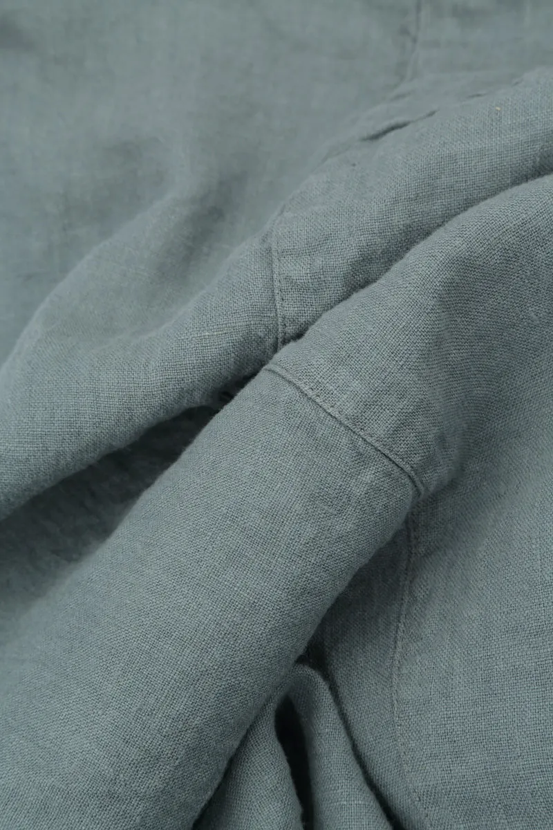 Sage Linen Jacket with Button Detail