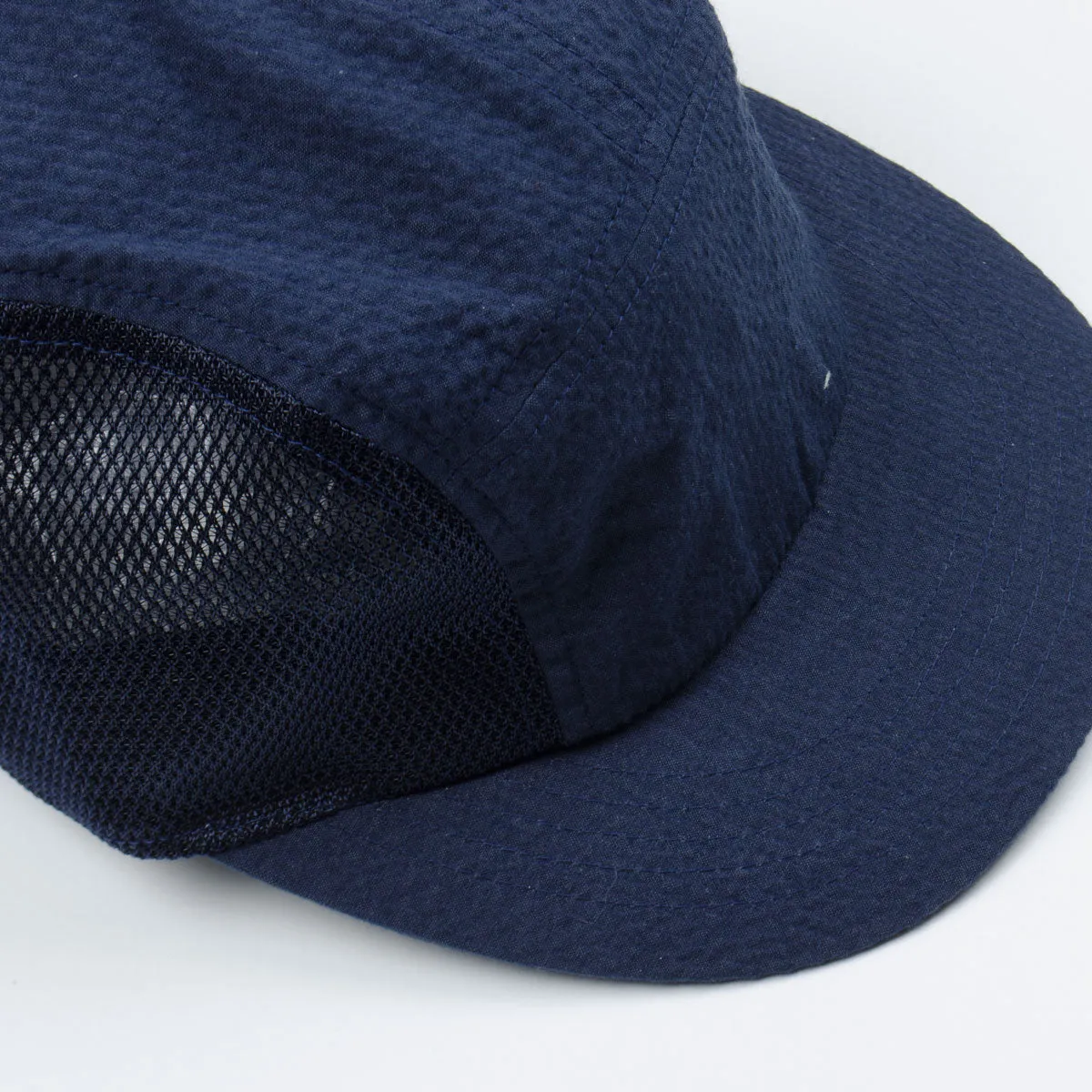 Cableami Navy Solid Seersucker Mesh Jet Cap