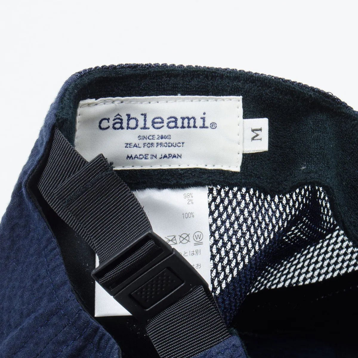 Cableami Navy Solid Seersucker Mesh Jet Cap