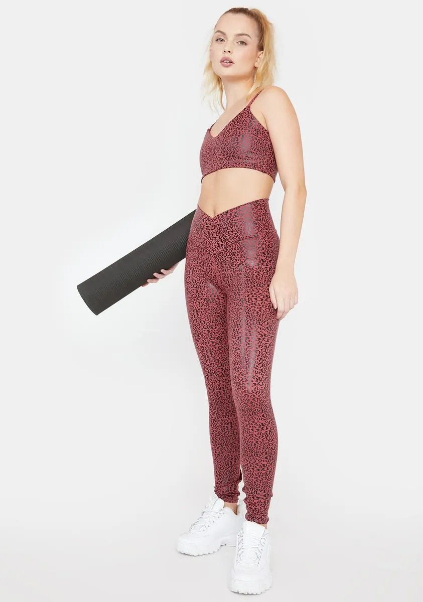 Cara Leggings in Marsala Leopard Print