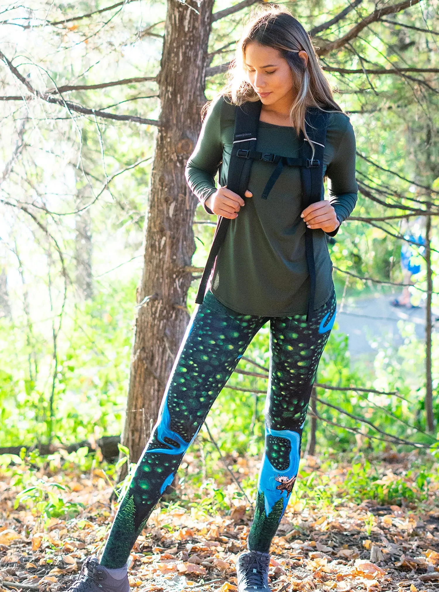 Carly Jo Moose Leggings - Stylish Women's Leggings with Moose Print