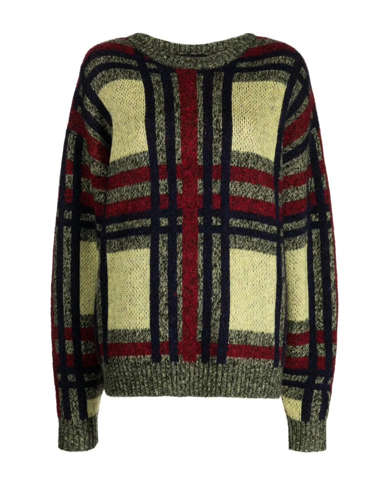 Checked Pattern Wool Sweater