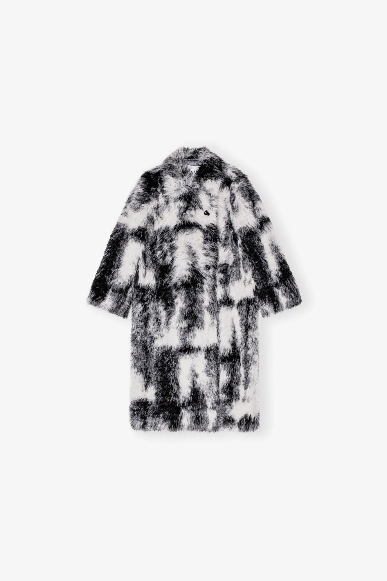 Chic Black & White Faux Fur Coat