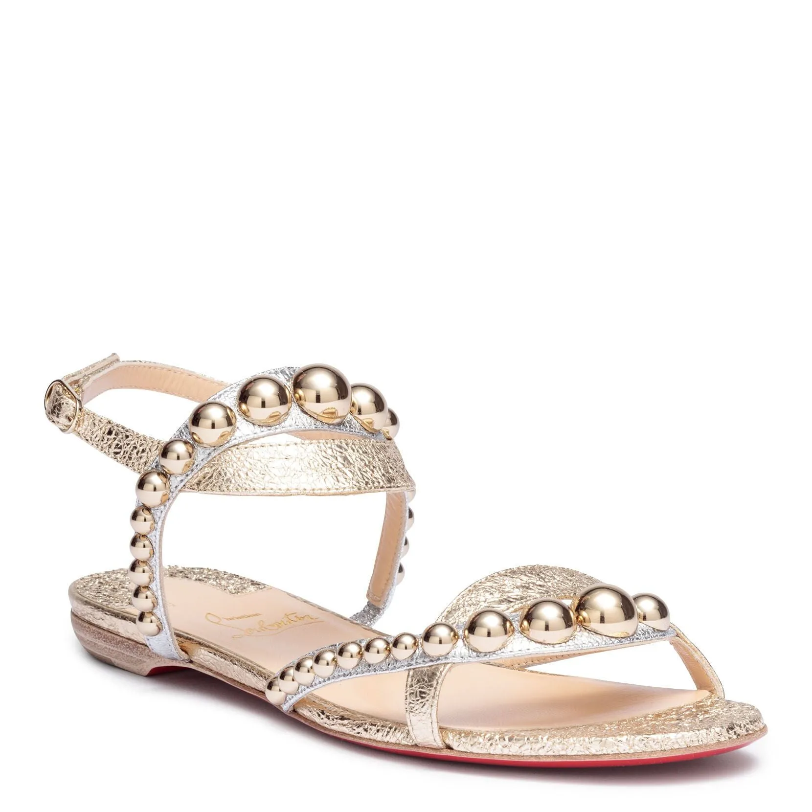 Christian Louboutin Vintage Platinum Flat Sandals