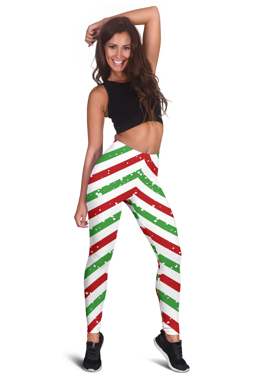 Red Green White Christmas Candy Leggings