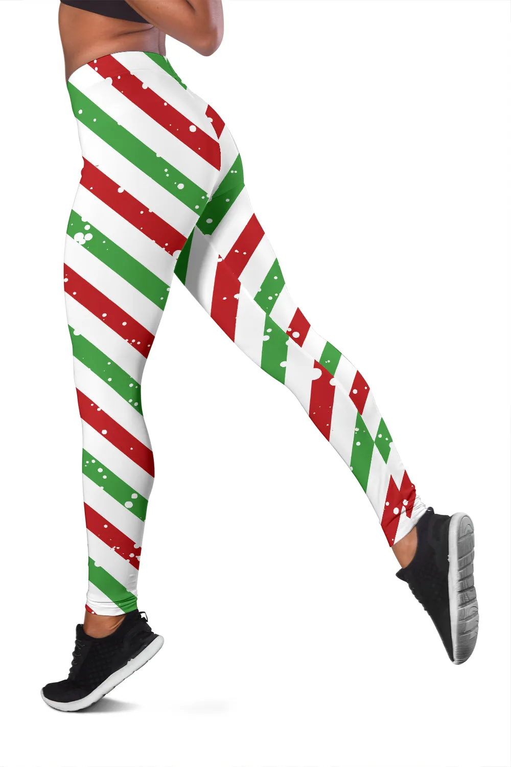 Red Green White Christmas Candy Leggings