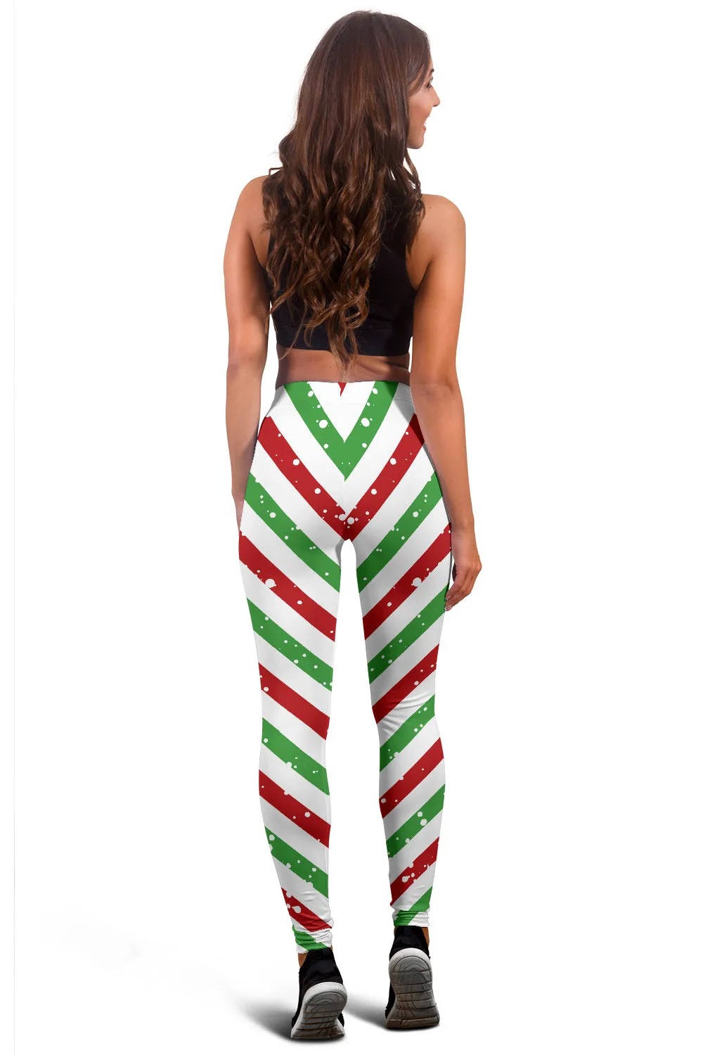 Red Green White Christmas Candy Leggings