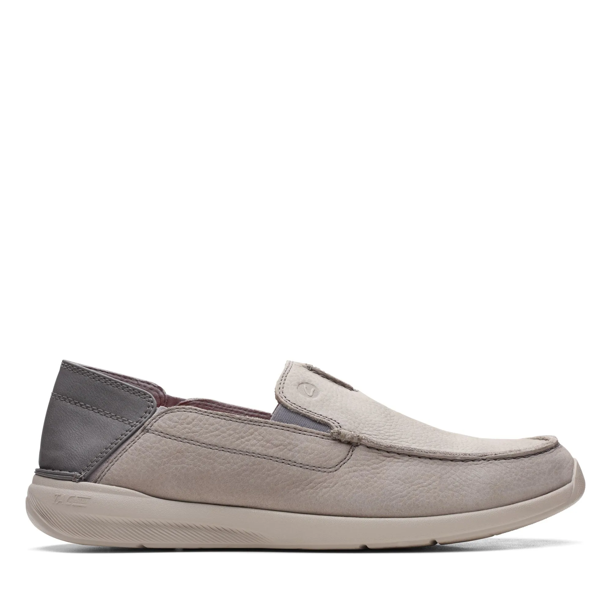 Clarks Men's Gorwin Step - Pale Grey Nubuck