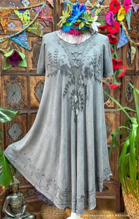 CLAUDINE PLUS SIZE TUNIC DRESS - DOVE GREY (GR)