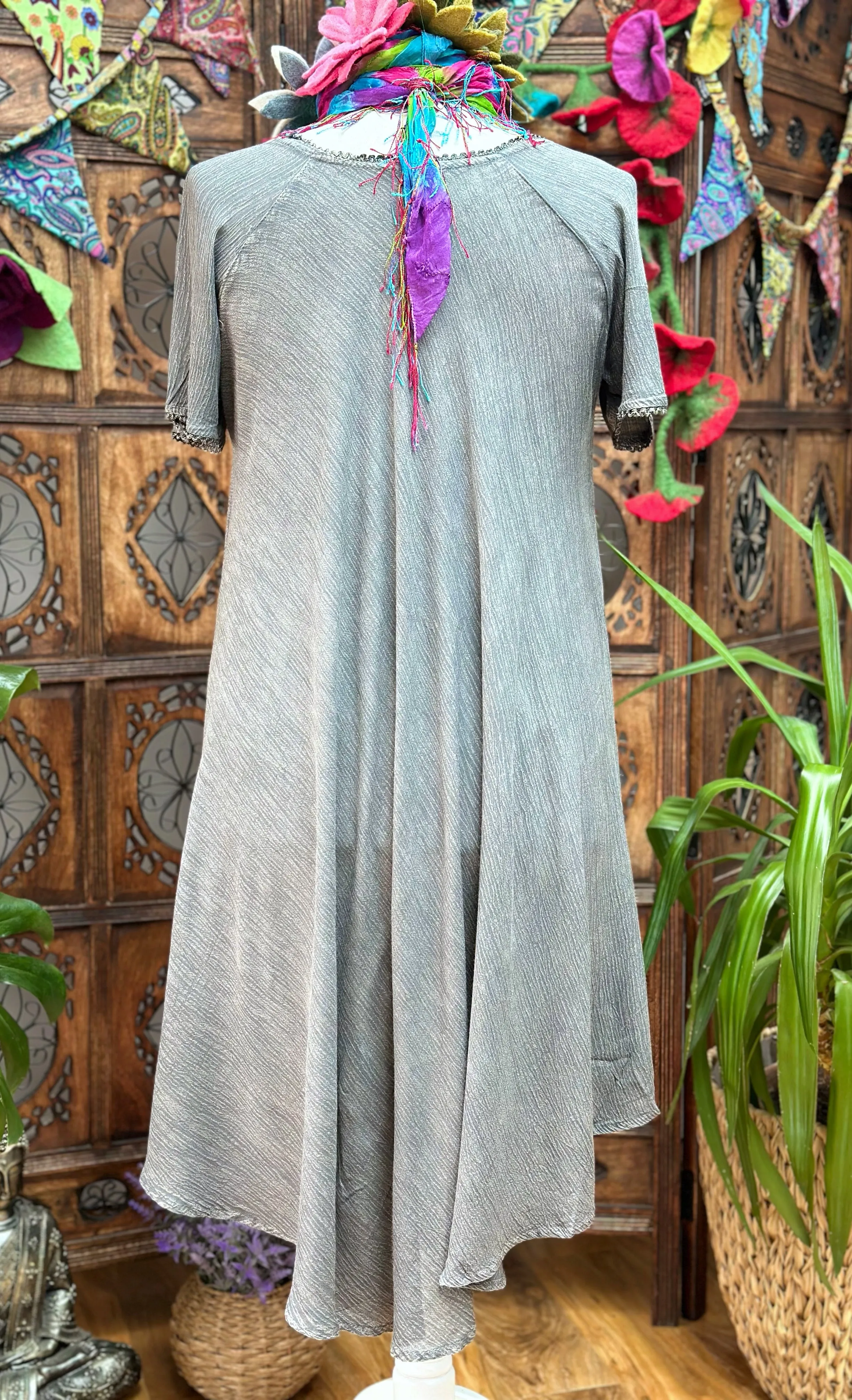 CLAUDINE PLUS SIZE TUNIC DRESS - DOVE GREY (GR)