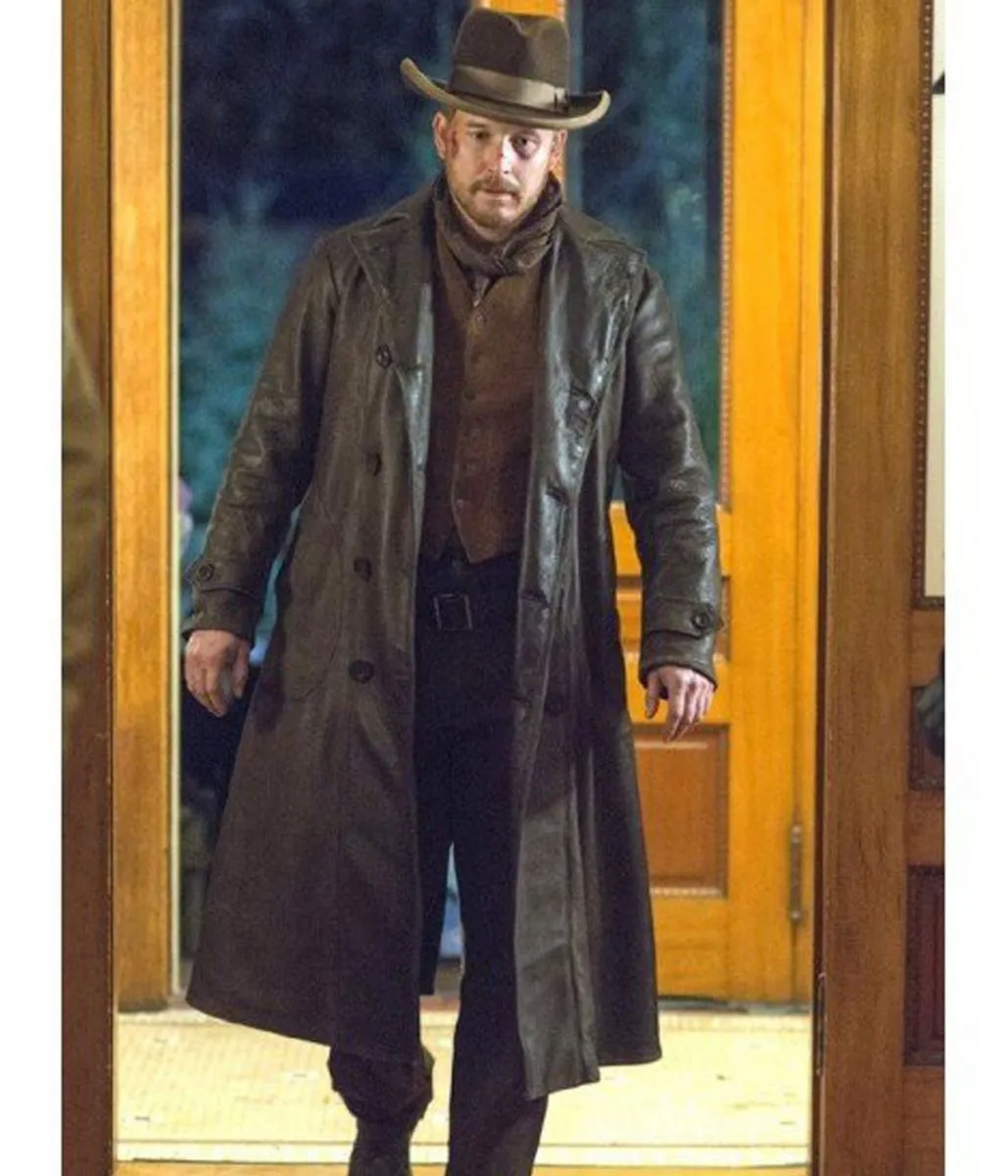 Cole Hauser Yellowstone Double Breasted Leather Coat