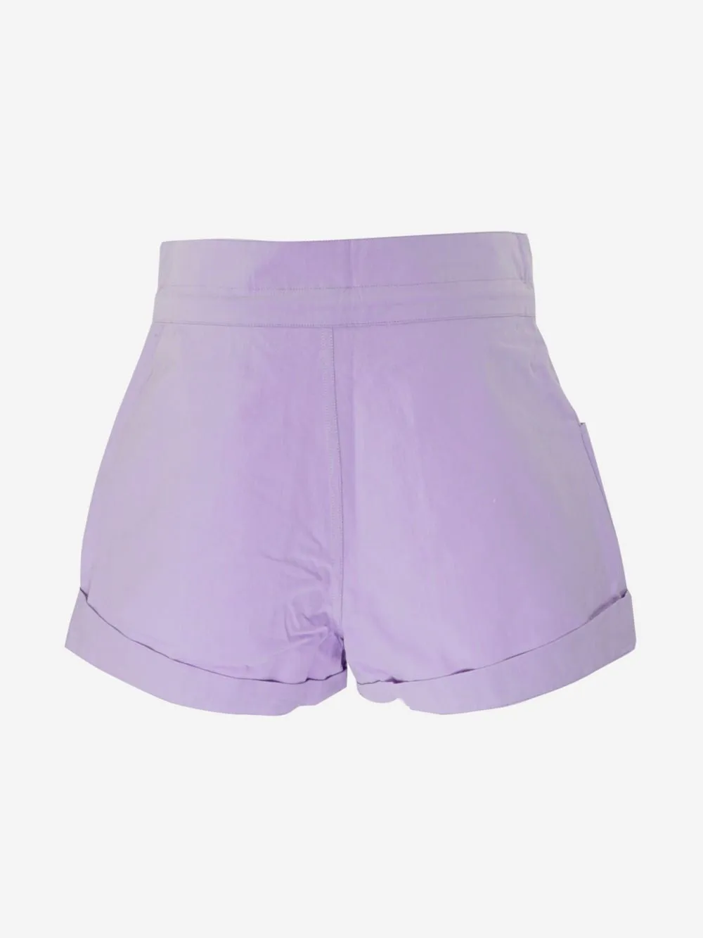 Cotton high-waisted shorts in solid color, Kimi model.