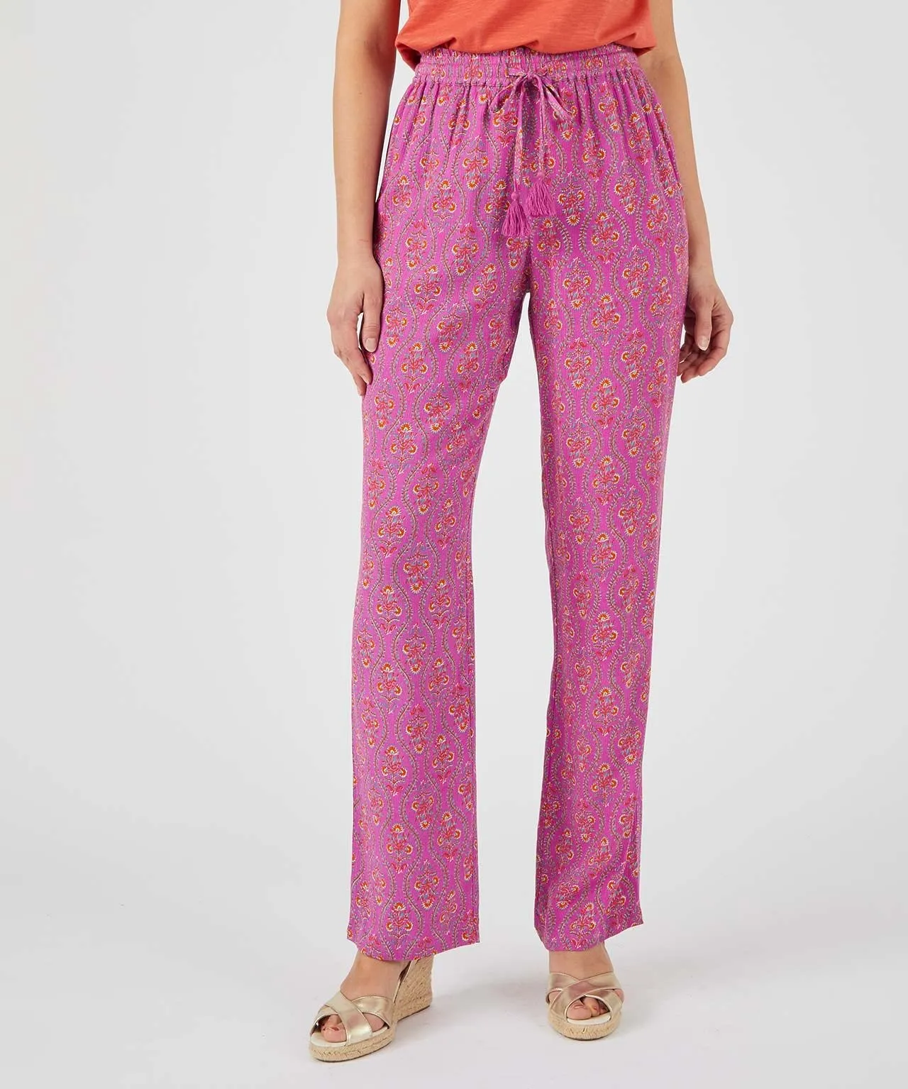 Crinkled Print Trousers